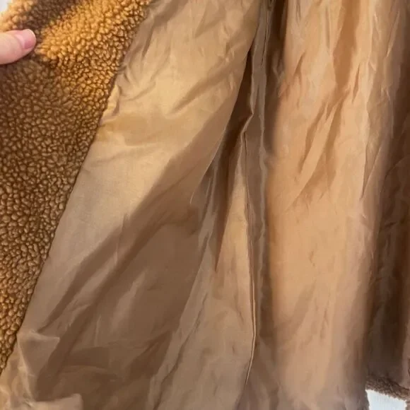 Pink Platinum Brown Fleece Teddy Jacket Lined Boho Casual Neutral Size Medium - Picture 2 of 11